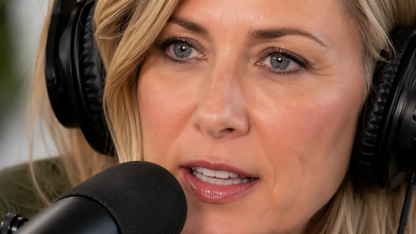 The same close-up after VanityFilter: skin smoothed and gently brightened, eyes, brows, lips, and hair pixel-identical